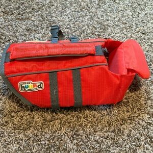 Outward Hound Raise The Woof Orange and Gray Dog Life Vest